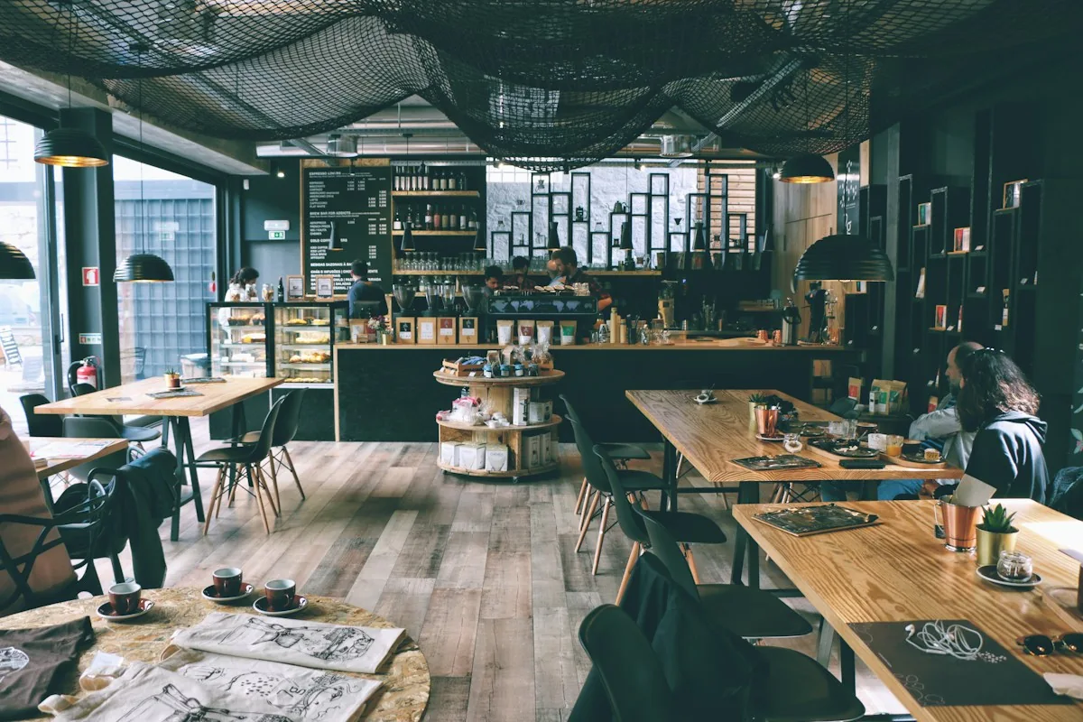 Welcoming indoor café space with room for conversation