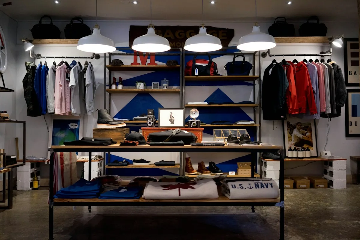 Contemporary retail space with carefully arranged products
